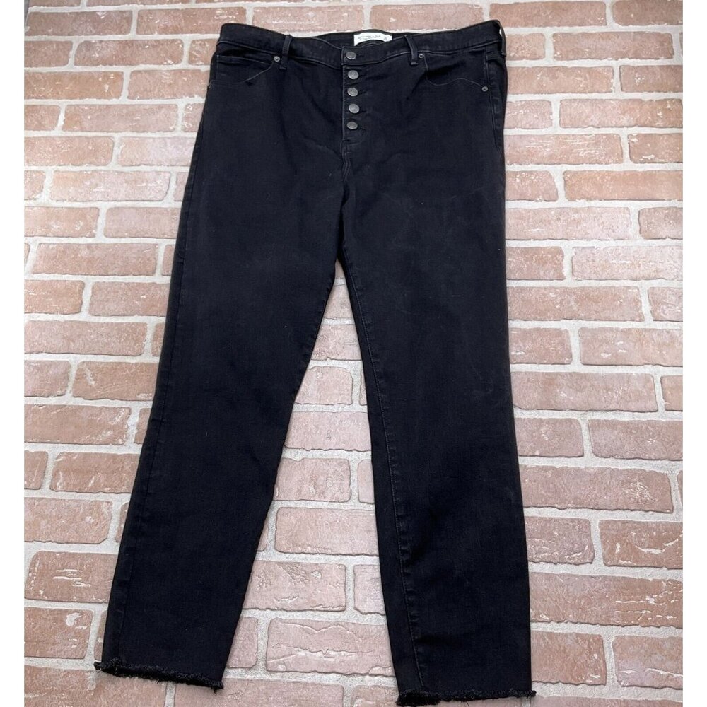 Abercrombie & Fitch Jeans Women 35/20L Black Super‎ Skinny Ankle High Button Fly